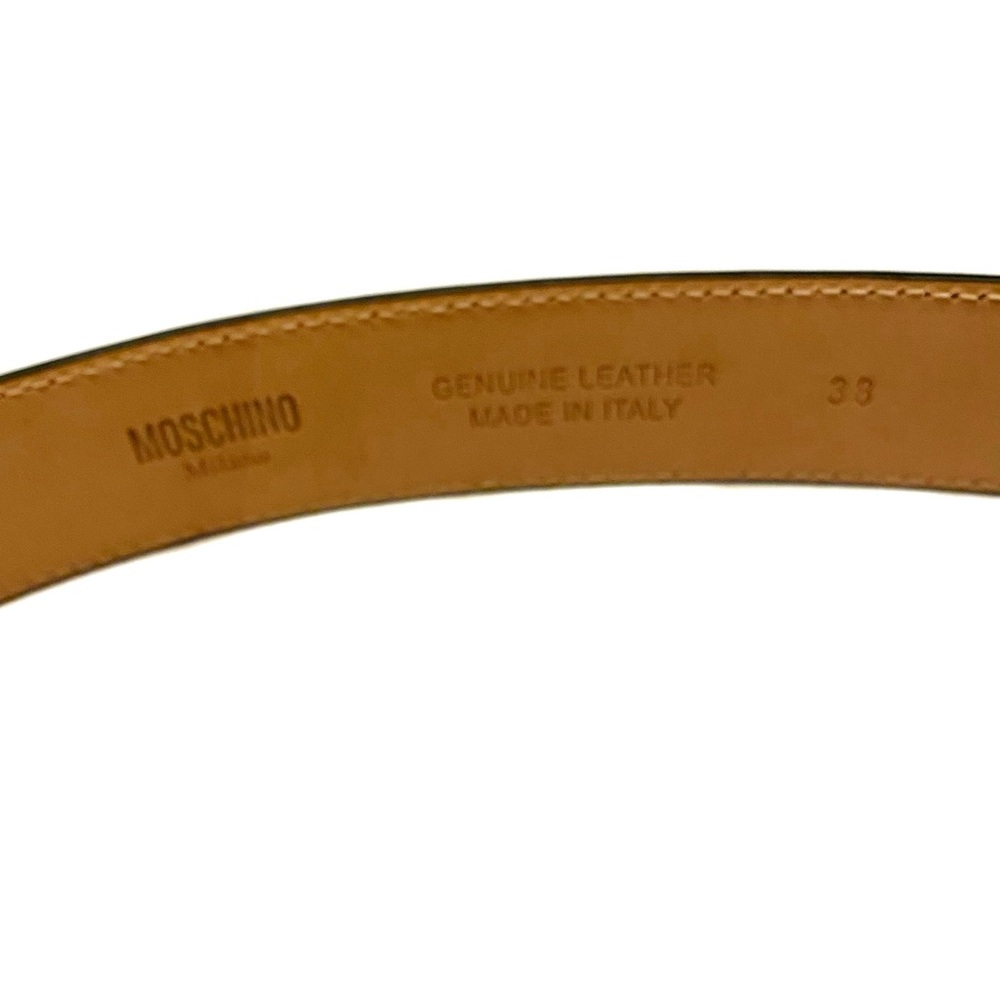 MOSCHINO Red Gold Logo Leather Belt NWT - Picture 14 of 15